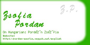 zsofia pordan business card